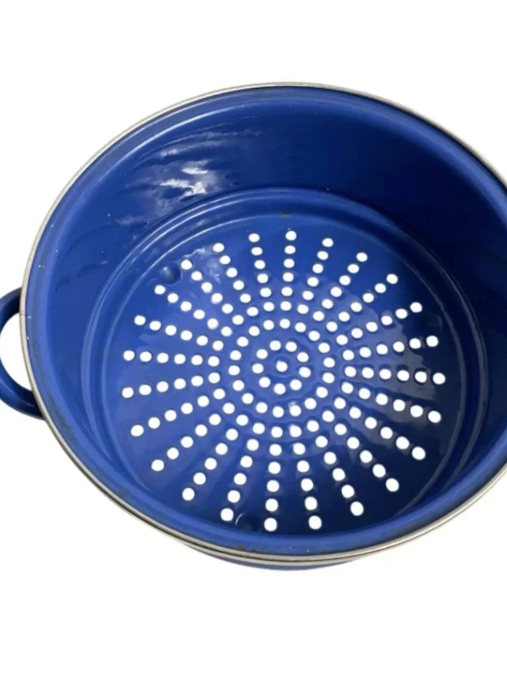 Le Creuset Cast Enamel Marine Blue #22 Double Boiler Streamer Pot w/ Lid France